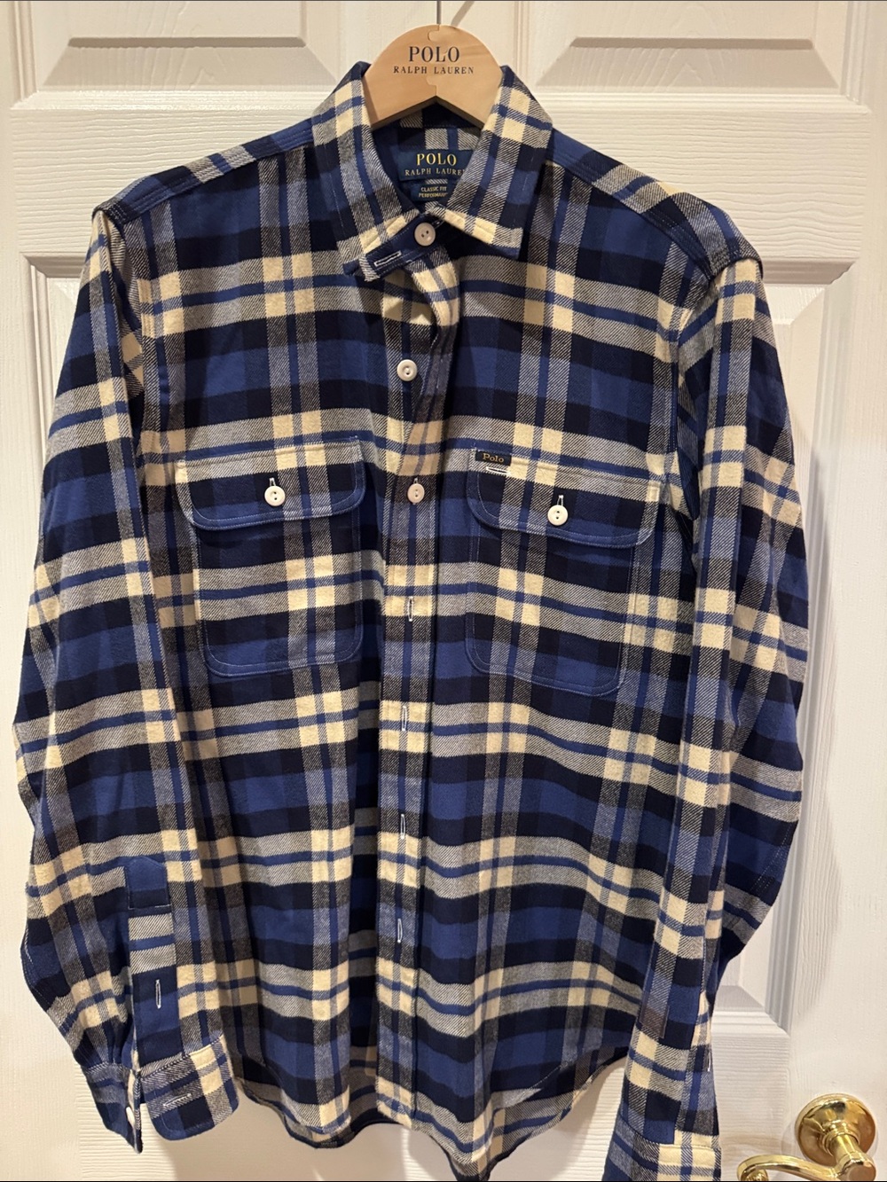 Polo by Ralph Lauren Blue and White Plaid Button-Down Shirt